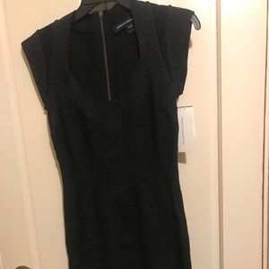Black, shimmery, body con dress